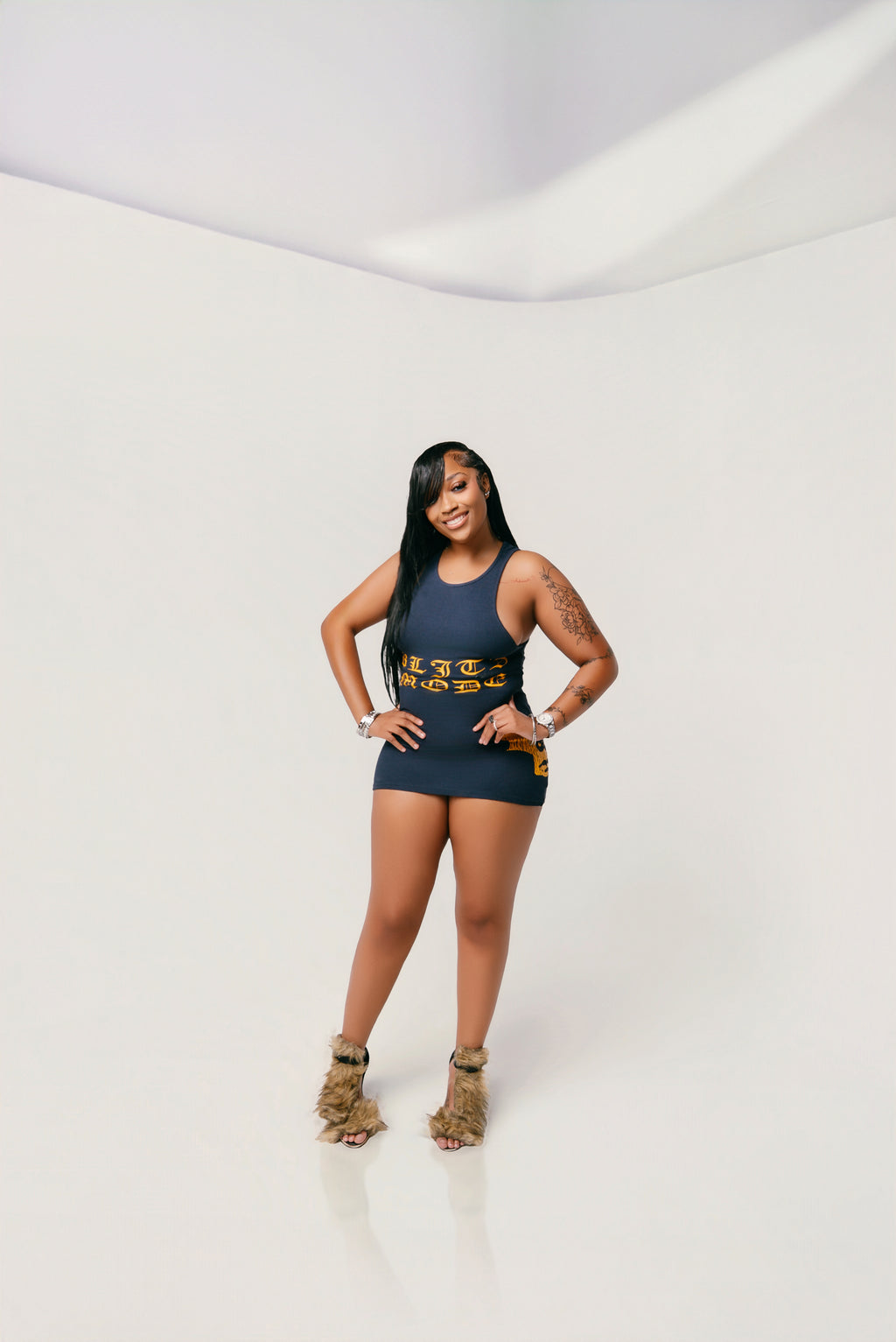 BLITZMODE Ribbed Mini Dress 